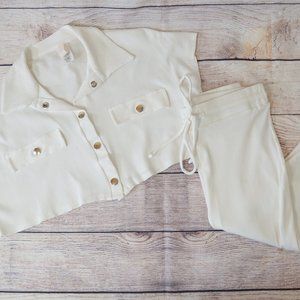 Ribbed Crop Top  and Bermuda Shorts Set